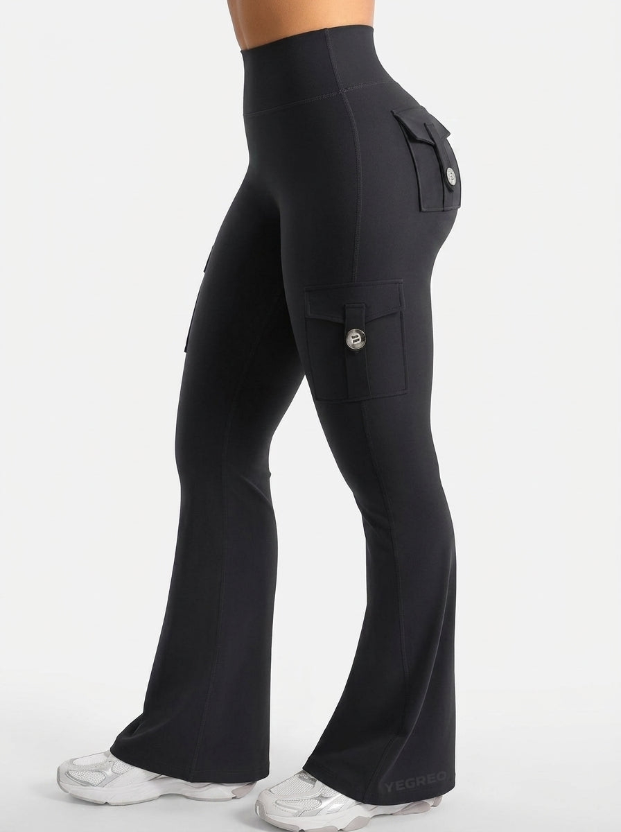 Virelle High Waisted Pocket Flared Leggings
