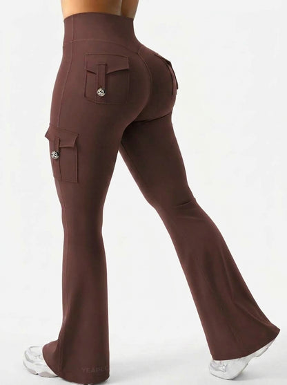 Virelle High Waisted Pocket Flared Leggings